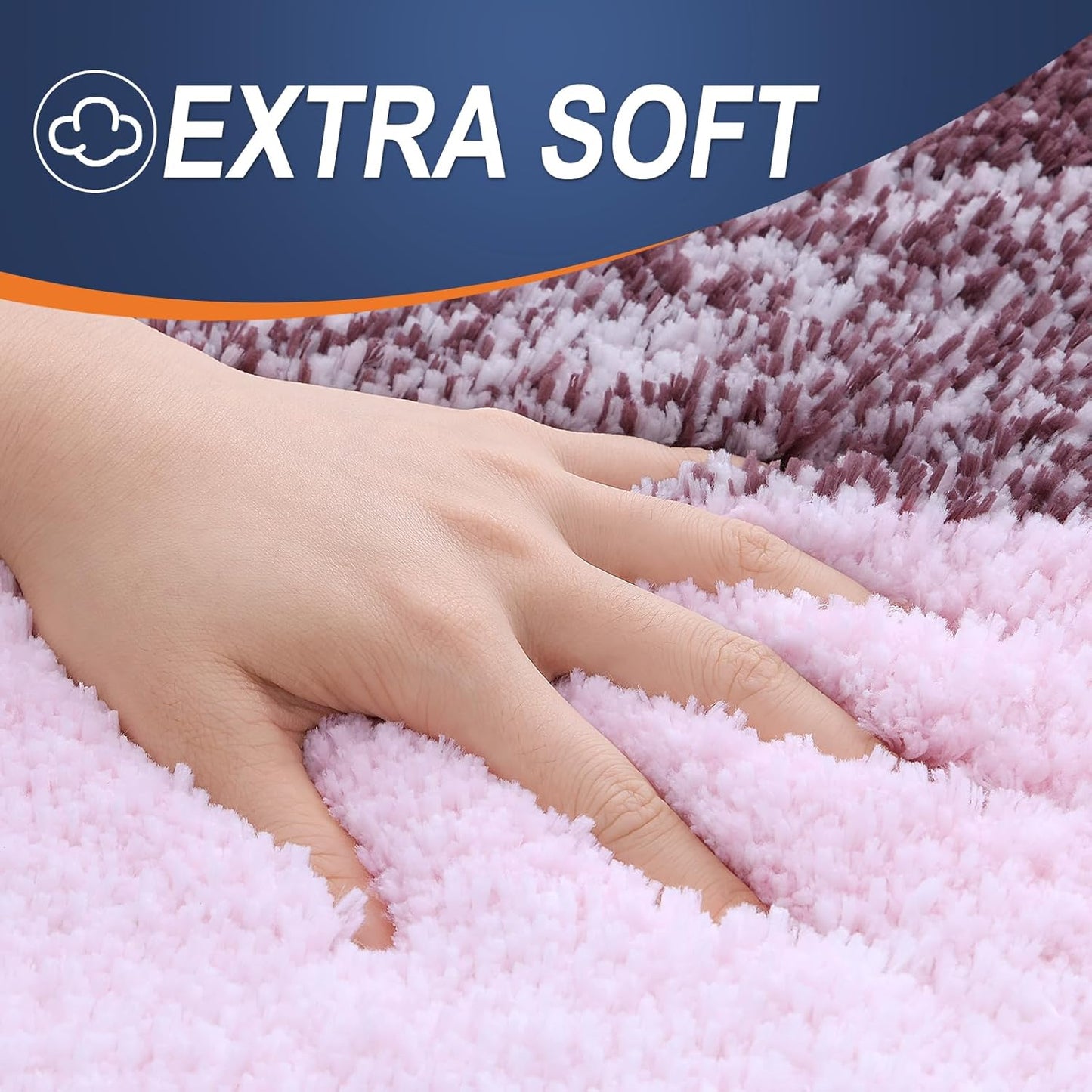 OLANLY Large Bath Rugs Mat - Extra Soft Microfiber, Quick Dry & Machine Washable | 40x24, Mauve