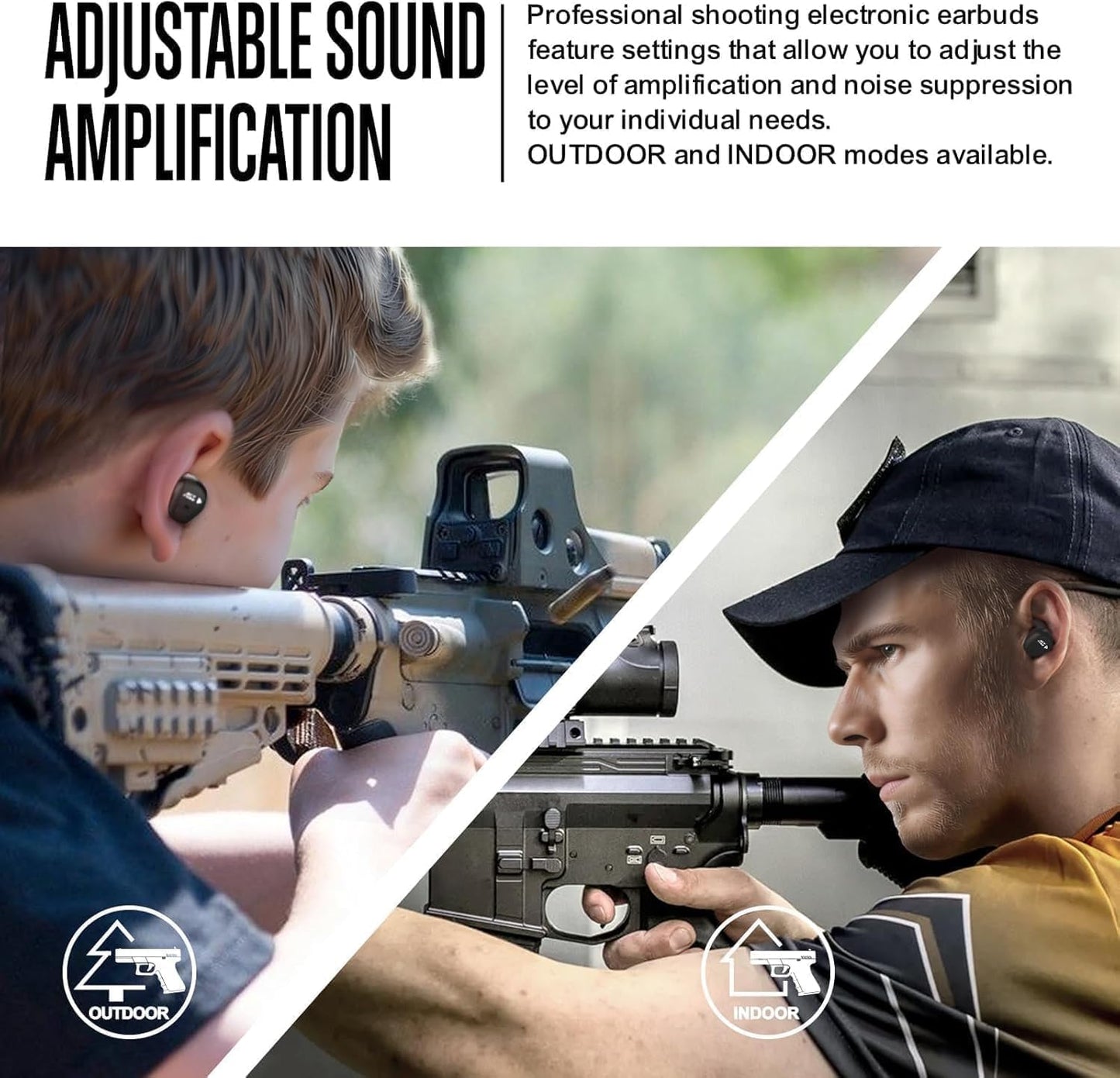 Bluetooth Shooting Ear Protection Earplugs, Electronic Hearing Protection, Shooting Ear Buds for Noise Reduction, Ear Protection for Gun Range