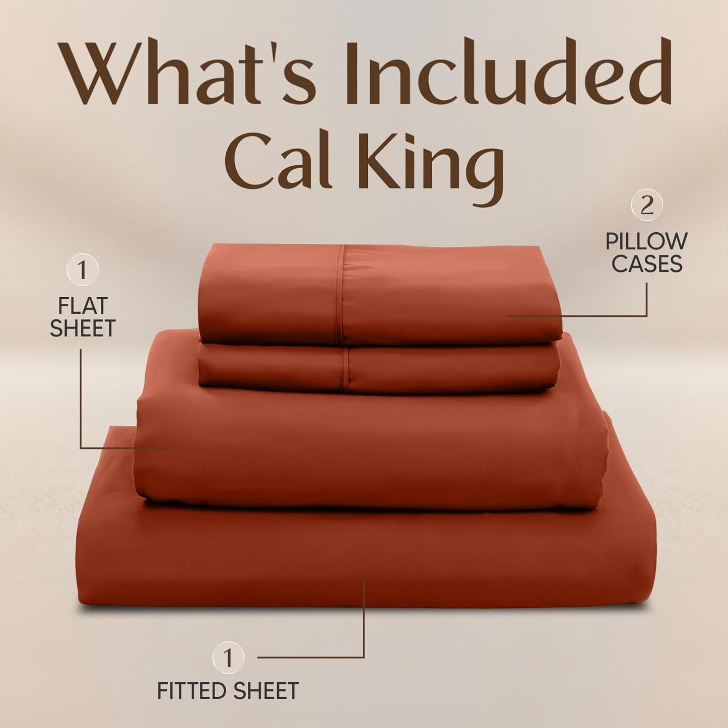 Utopia Bedding California King Sheet Set - Soft, Breathable Microfiber, 4-Piece in Orange | Oeko-Tex Certified
