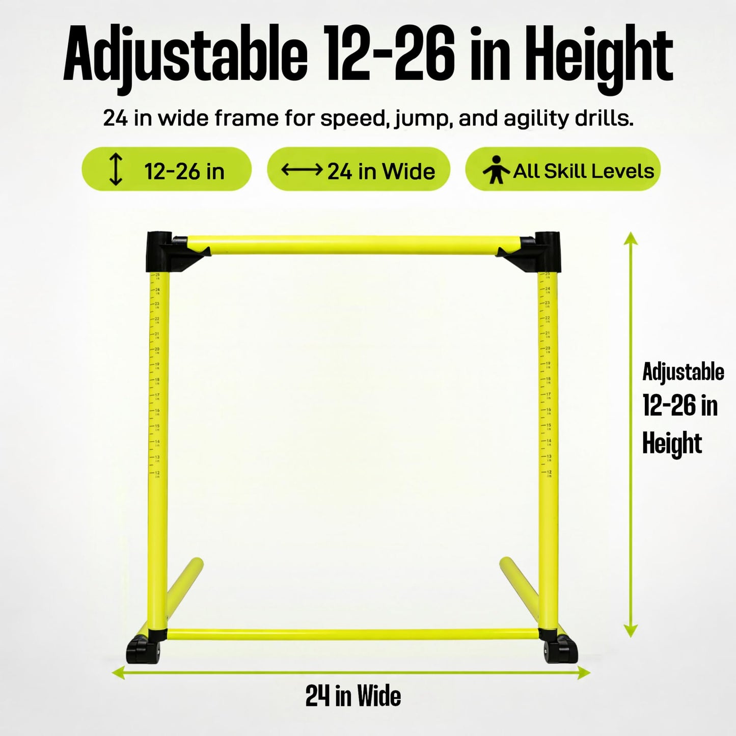 ZSHIGANMA 3 Pack Adjustable Height Hurdles Training Equipment, Agility Speed Jumping Training Equipment for Basketball Soccer Football Dogs, Indoor & Outdoor, Detachable Hurdles Track and Field(Green)