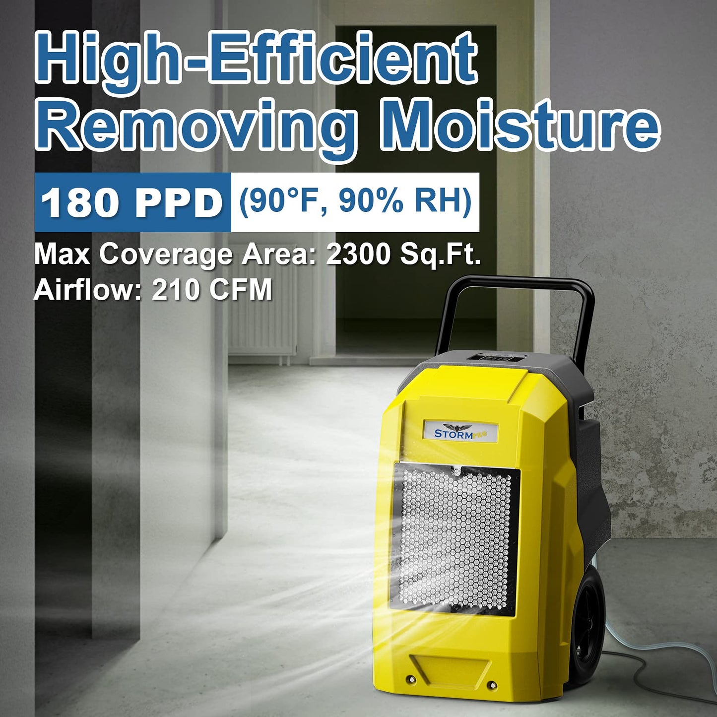 ALORAIR 180 Pints Commercial Dehumidifier with Pump Drain Hose, Smart Wi-Fi Dehumidifier for Large Basement, Industrial or Commercial Space, Smart Wi-Fi, 6 Years Limited Warranty