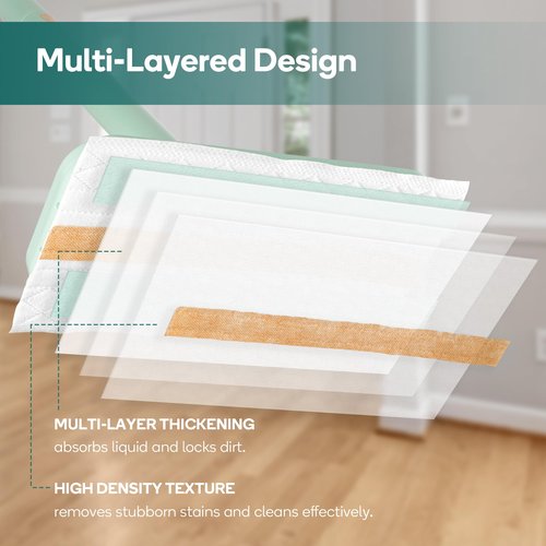 Newbealer 48 PCS Disposable Mop Pads for NB602N Steam Mop, Floor Cleaning Pads, Mopping Cloth Refills for Multi-Surface Cleaning