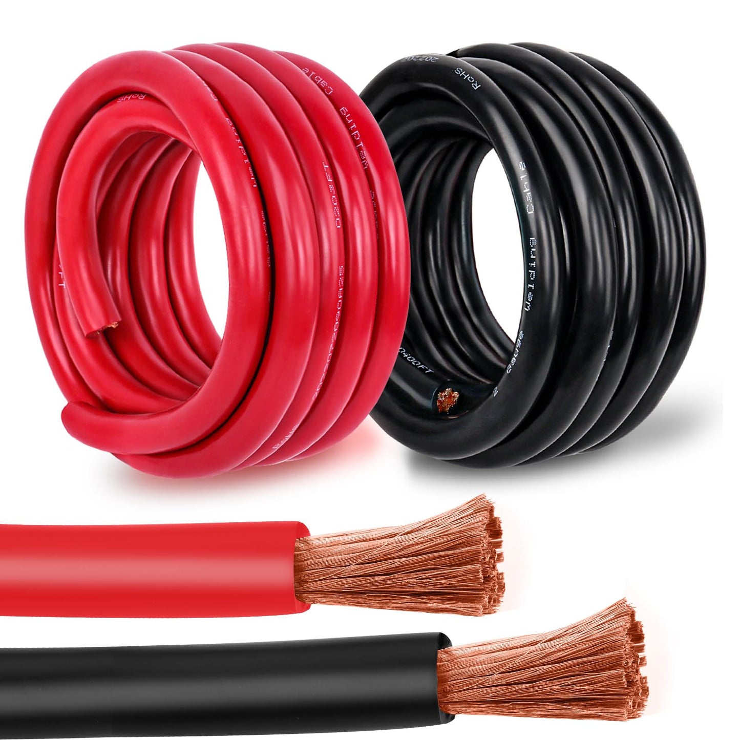 Kimbluth 4 Gauge Battery Cable Copper Wire, 30FT Red+30FT Black 4 AWG Welding Cable Standard USA OFC Wire for Automotive, Battery, Solar, Marine and Generator