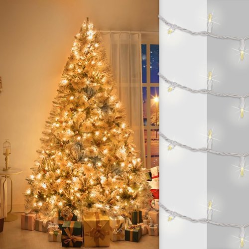 Heyworld Slow Twinkle Lights, 20 Led Soft Twinkling Mini Christmas String Lights on White Wire Cord, UL Approved 7 Ft,Connect Up to 100 Sets, Indoor Outdoor Use, Warm White