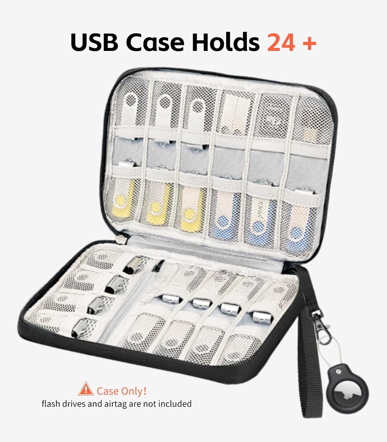 Zealearn 24 USB Flash Drive Case with Labels, USB Organizer Holds Pcs, USBs Case, USBs Storage Cases,Thumb Drive Cases