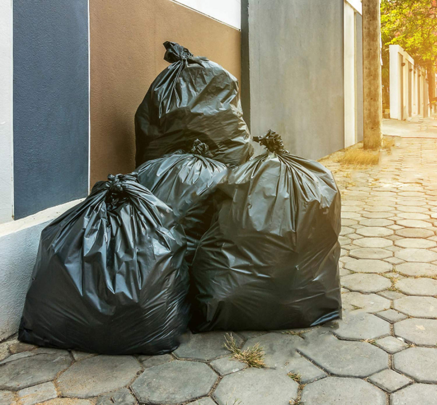 Tasker 95 Gallon Contractor Garbage Bags - 2 Mil Extra Heavy Duty Trash Bags - 96-100 Gallon Trash Can Liners, Industrial Trash Bags with Ties - 25 Count