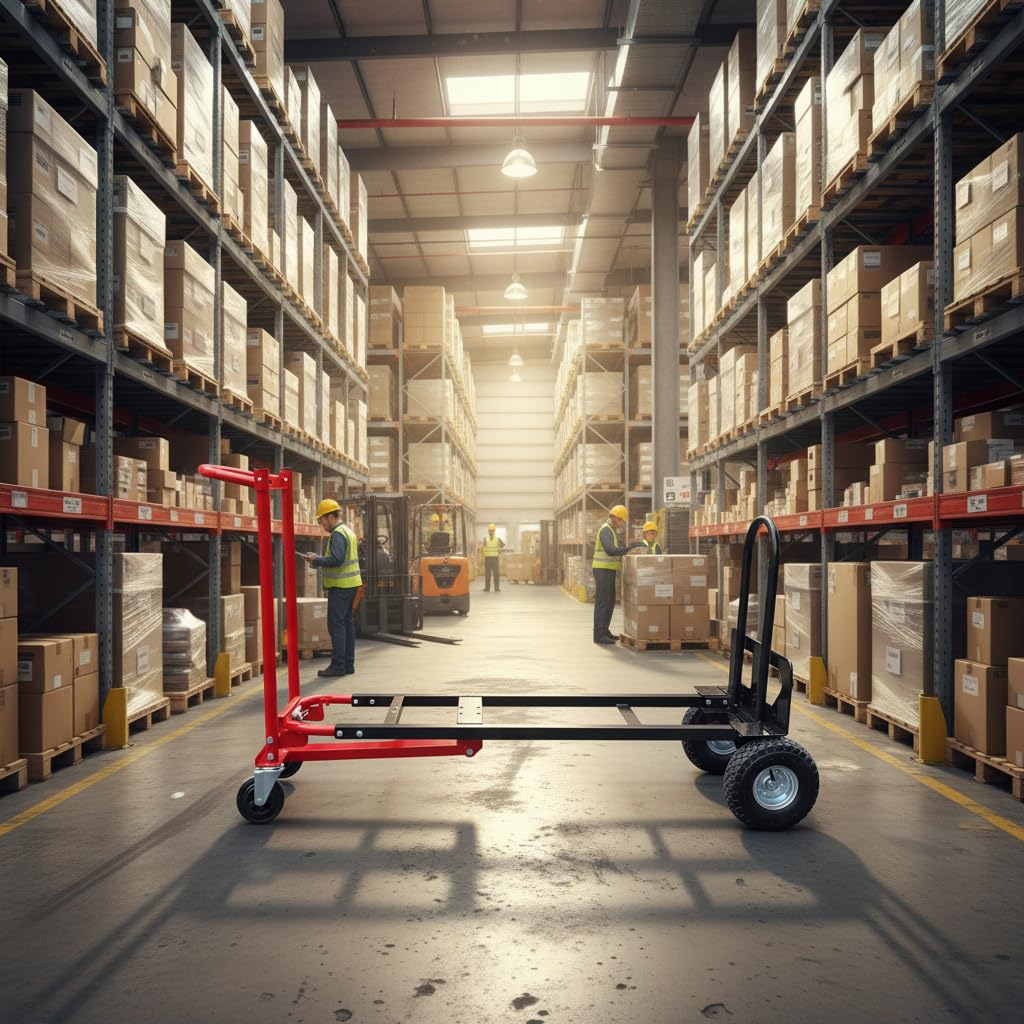 Suzhi Convertible Hand Truck Dolly Cart Heavy Duty/with 4 Wheels,Industrial Grade,1000 Lbs Load, 2 Straps for Moving Furniture/Appliance/Carton/Warehouse/Office / 10 Minutes' Install as Video
