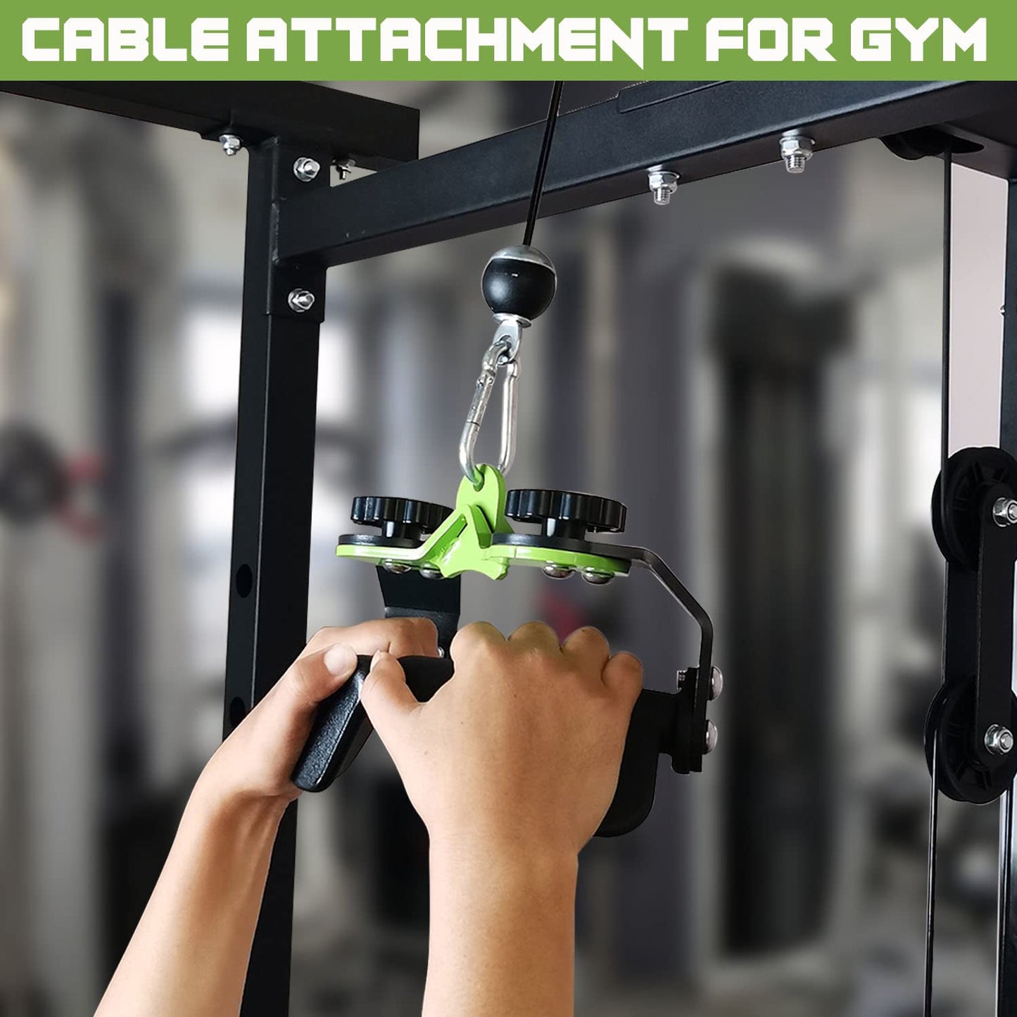 KORIKAHM Adjustable Lat Pull down Bar, Cable Machine Attachments for Gym, Home Gym Fitness T-bar Row Pulldown Attachments, Lat Pull Down Machine Wide Grip Neutral Grip Handle (SP-01)