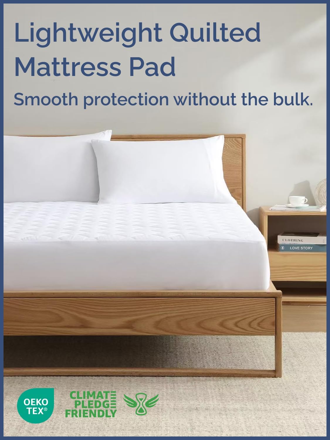 Quilted Fitted Mattress Pad Protector by [Brand Name] | Soft, Breathable Queen Size Cover with Deep Pockets
