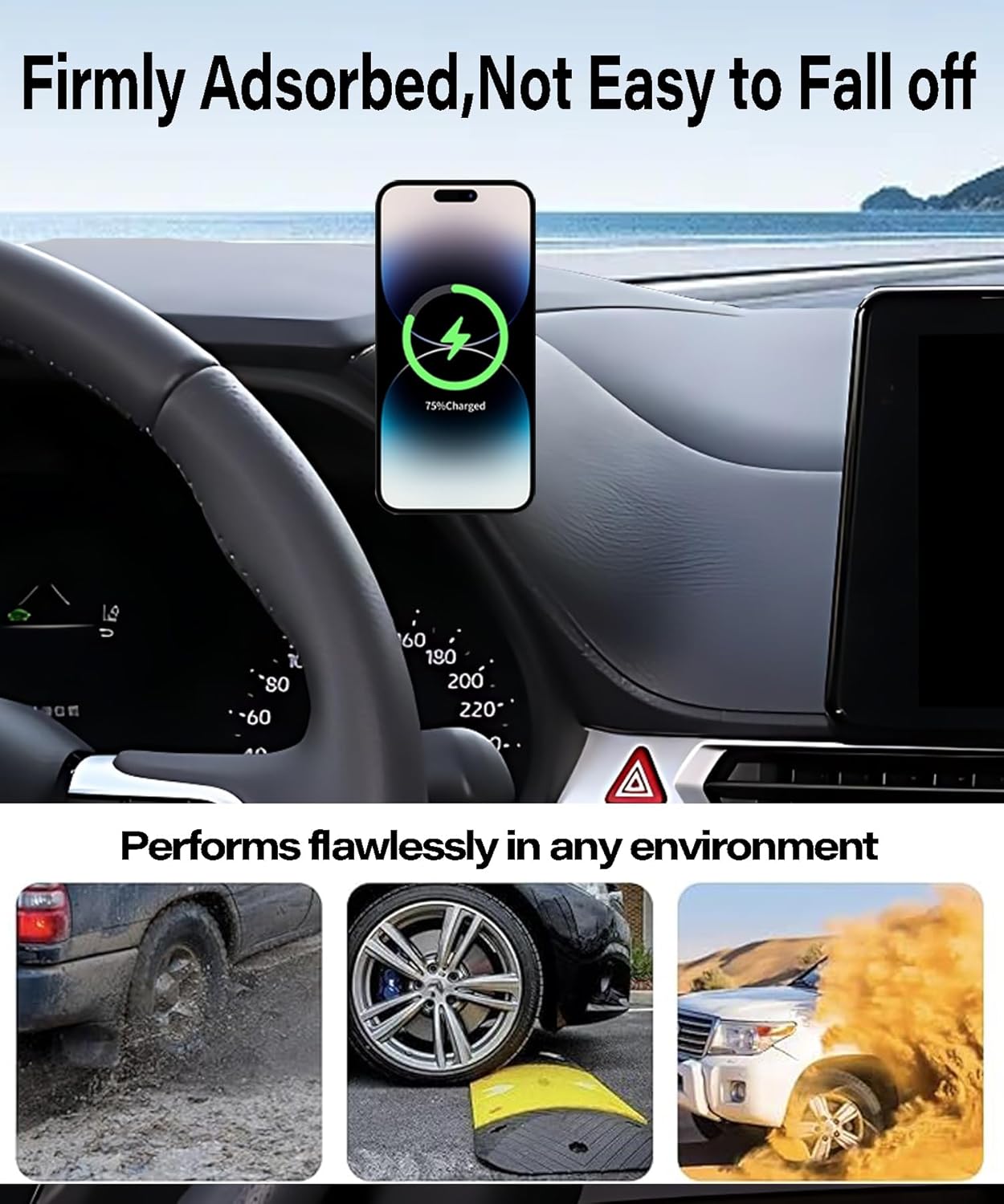AbeeyGeomarn 2021-2025 15W 360 Car Phone Holder for Toyota Sienna Accessories Fast Wireless Charger Adjustable Air Vent