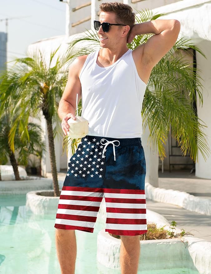 Goodstoworld Mens Swim Trunks with Compression Liner 9'' Inseam Quick Dry Swimsuit Shorts M-3XL