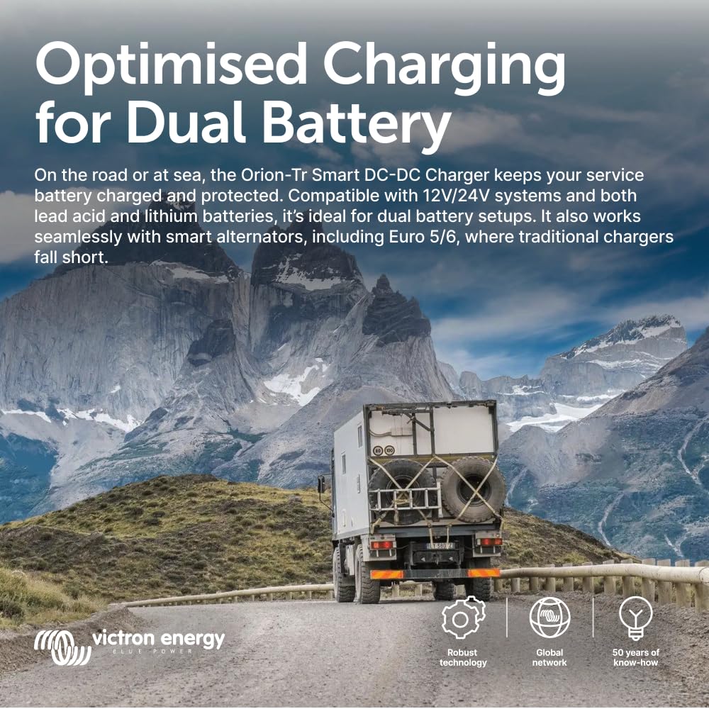 Victron Energy Orion-Tr Smart DC to DC Charger (Bluetooth) - 12/12-Volt 30 amp 360-Watt - Battery Charger for Dual Battery Systems - Non-Isolated