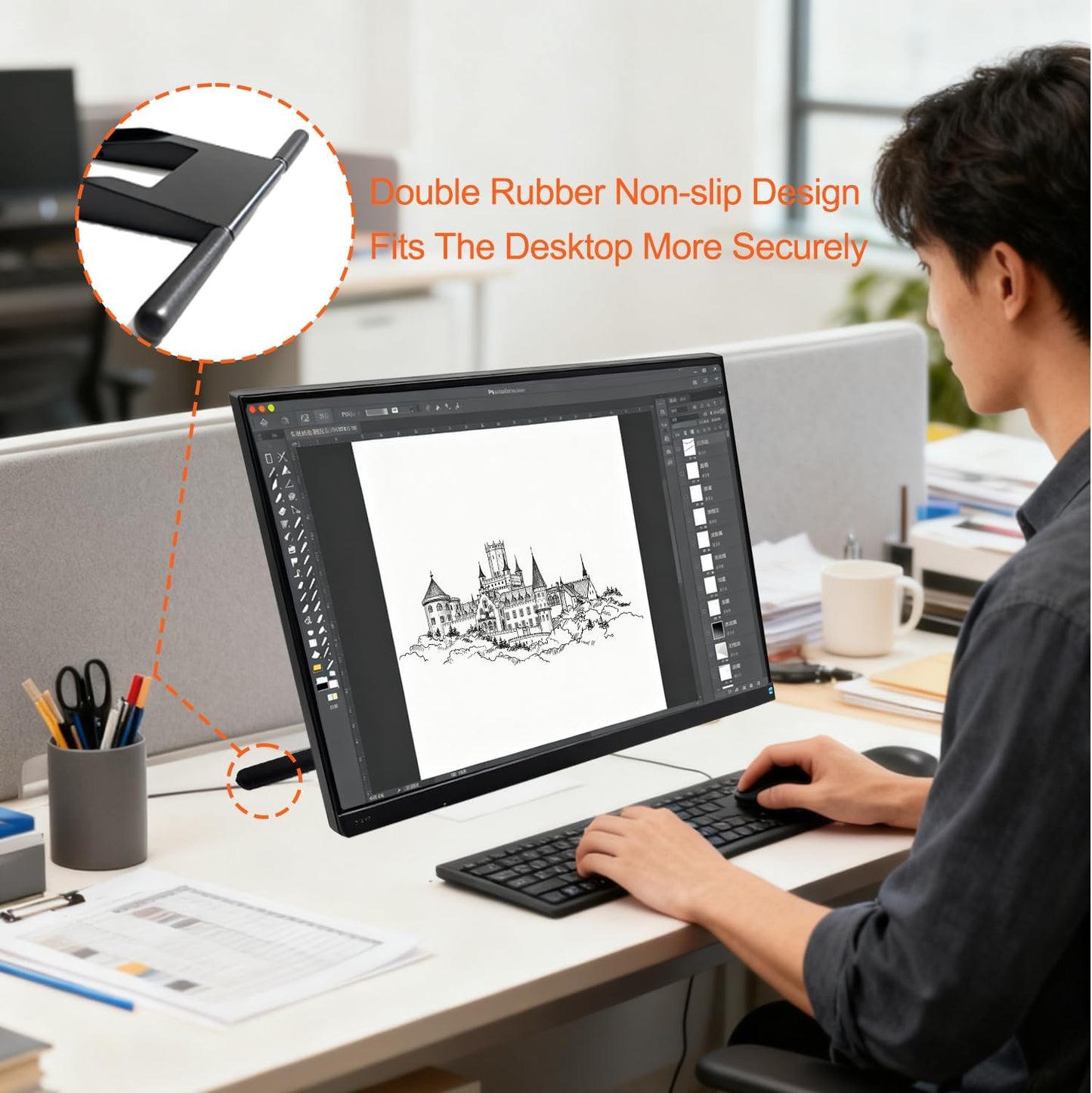 Spaseeba 14-27 inch 20/Kamvas 22/Plus/Kamvas 24(Black) Adjustable Drawing Tablet Stand Digital Graphics Tablet Monitor