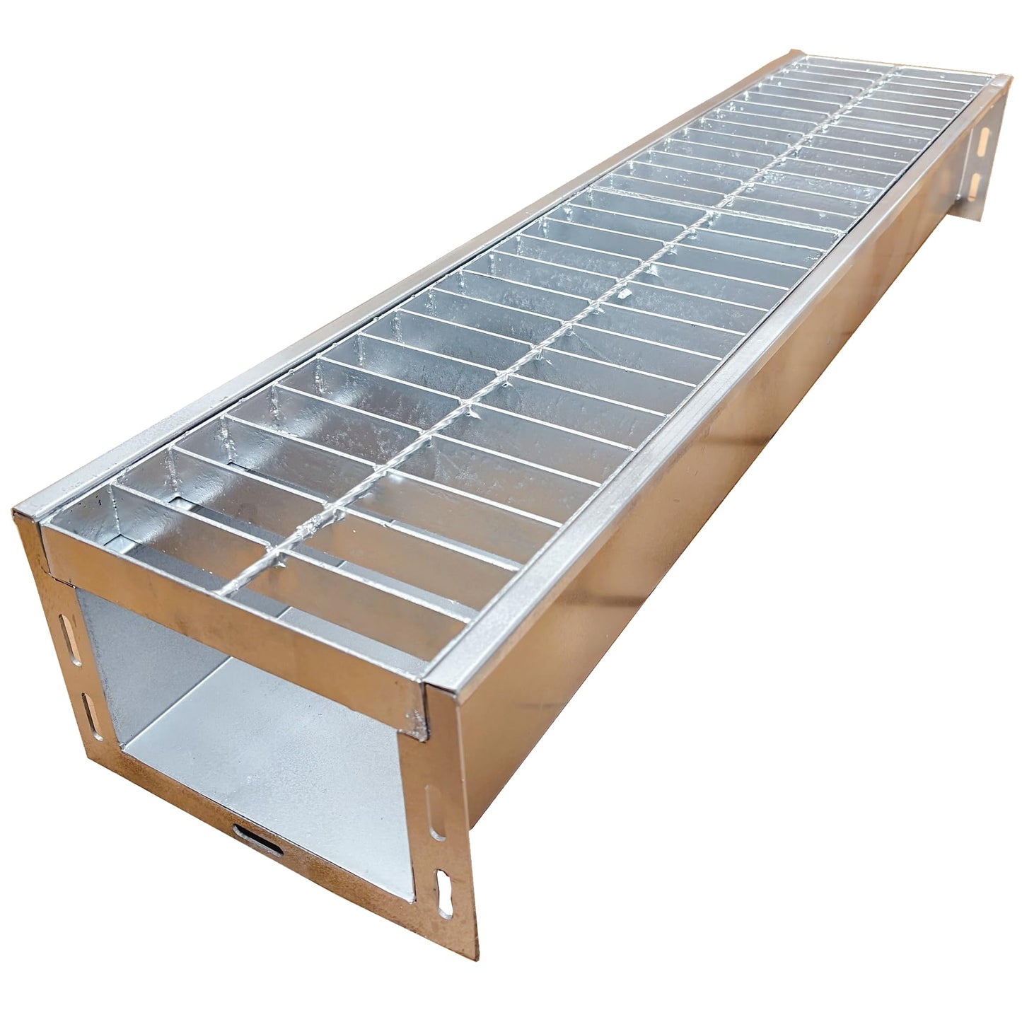 DuuMuut 304 Stainless Steel Channel Drain with Galvanized Steel Grate 39.4x9x6 in, B-Class 28100 lbs Heavy-Duty Drain Kit for 3" Pipe, Trench Drainage System for Outdoor, Driveway, Garage, Yard