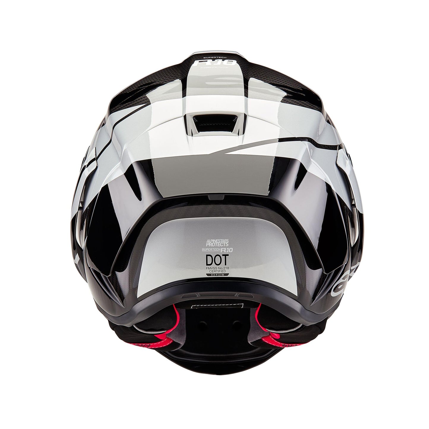 Alpinestars Supertech R10 Element Helmet, Carbon Fiber, Aerodynamic Full-Face Design, Ventilation & Safety, DOT & ECE Certified for Street & Track Riders, Black/Carbon Silver/Black Glossy, S