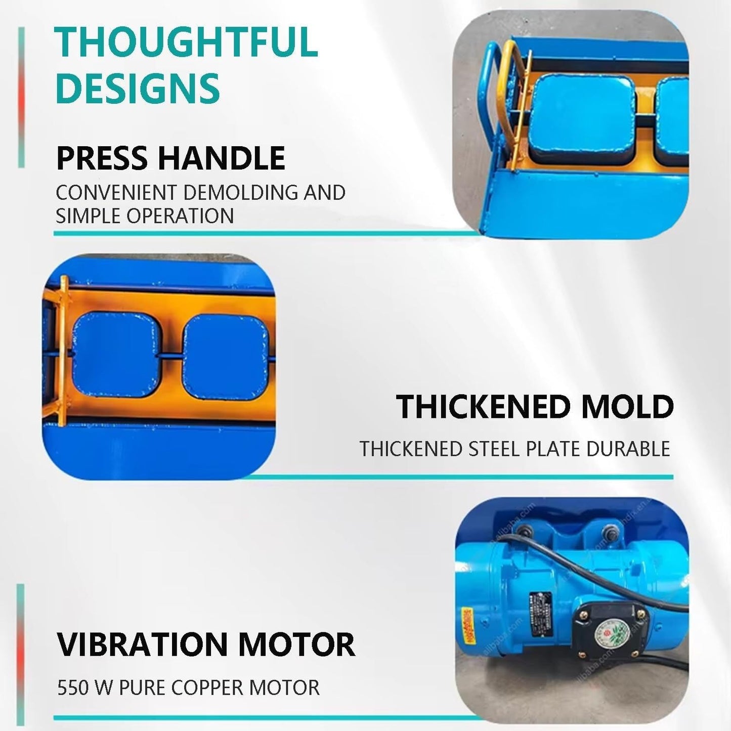 Cement Block Forming Machine, Brick Making, Multiple Molds Optional, 23kn Pressure, 45s Fast, 30 Bricks/H, Suitable for Home Use, Farm Manufacturing(H6)