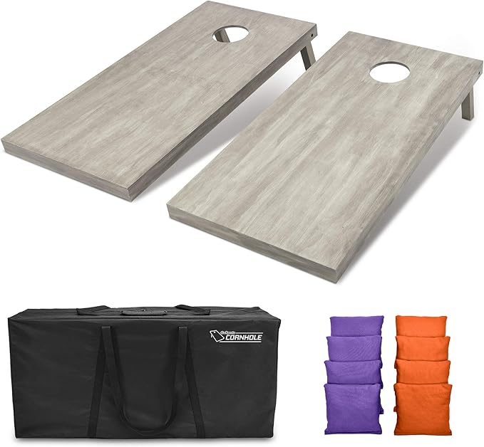 GoSports 4 ft x 2 ft Regulation Size Wooden Cornhole Boards Set - Includes Carrying Case and Bean Bags (Choose Your Colors) Over 100 Color Combinations