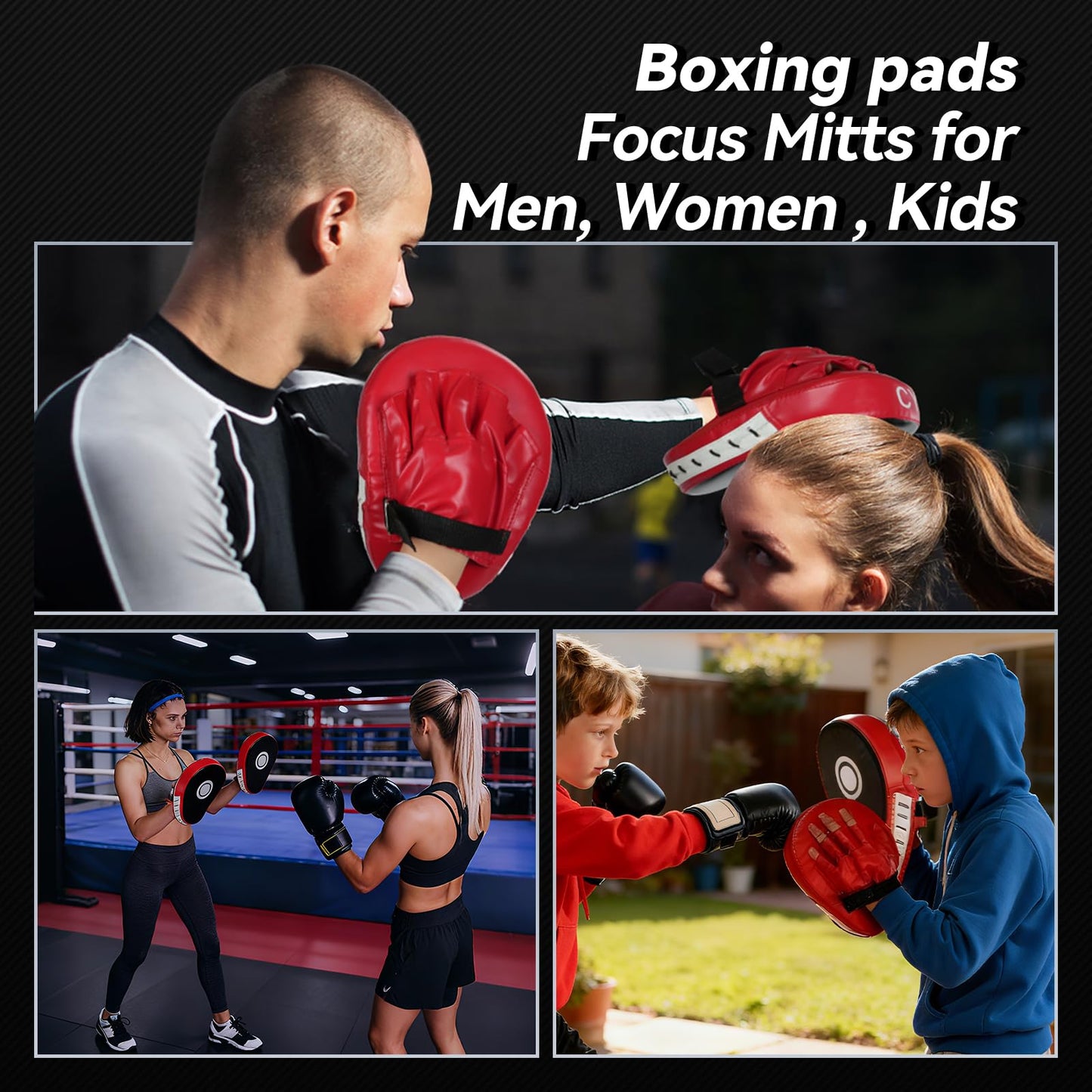 Boxing Pads Curved Focus Punching Mitts Training Hand Target Pads Gloves Training Focus Pads for Kickboxing, Karate, Muay Thai Kick, Sparring, Dojo, Martial Arts Punch Mitts for Kids, Men, Women