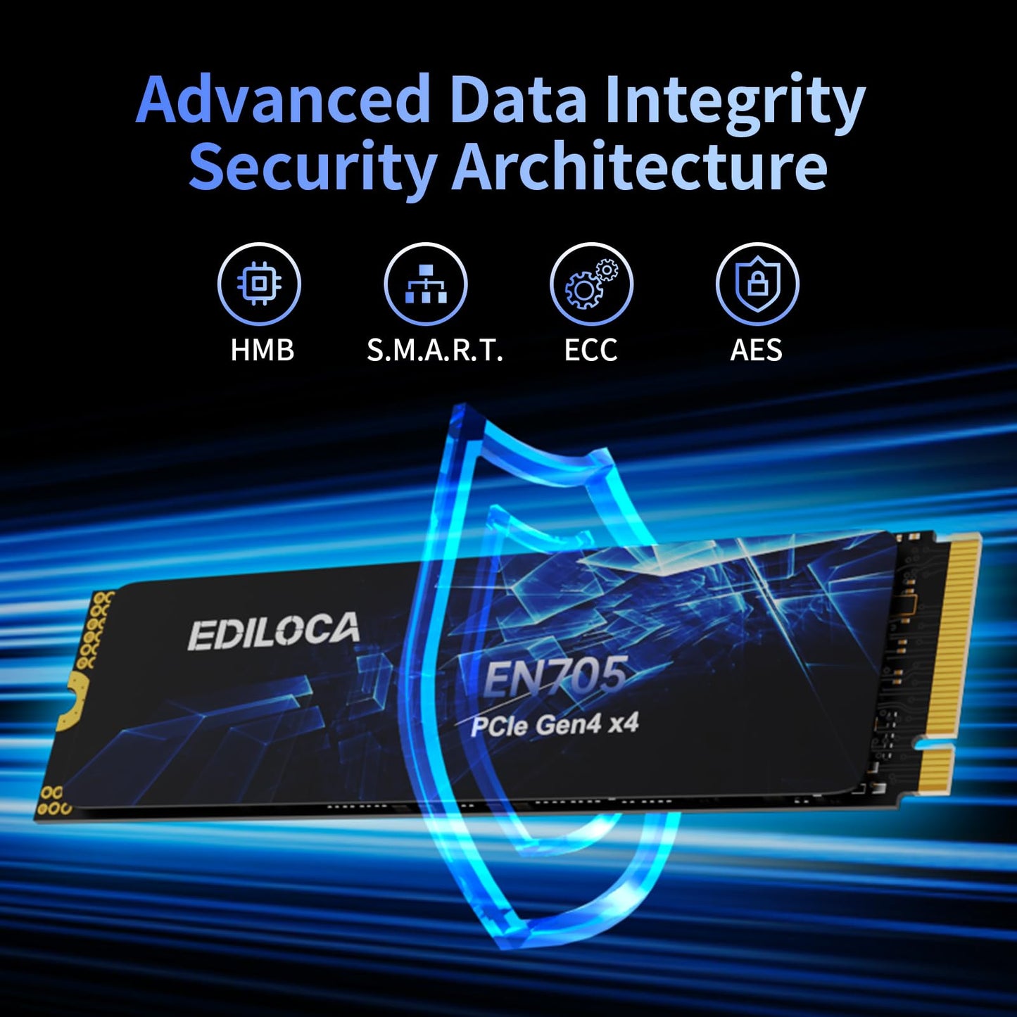 Ediloca 1TB SSD NVMe M.2 2280 PCIe Gen4 x4 Internal Solid State Drive - Up to 5000MB/s, 1TB SSD PS5 Dynamic SLC Cache, PS5 Compatible for Gaming PC Laptop(EN705)