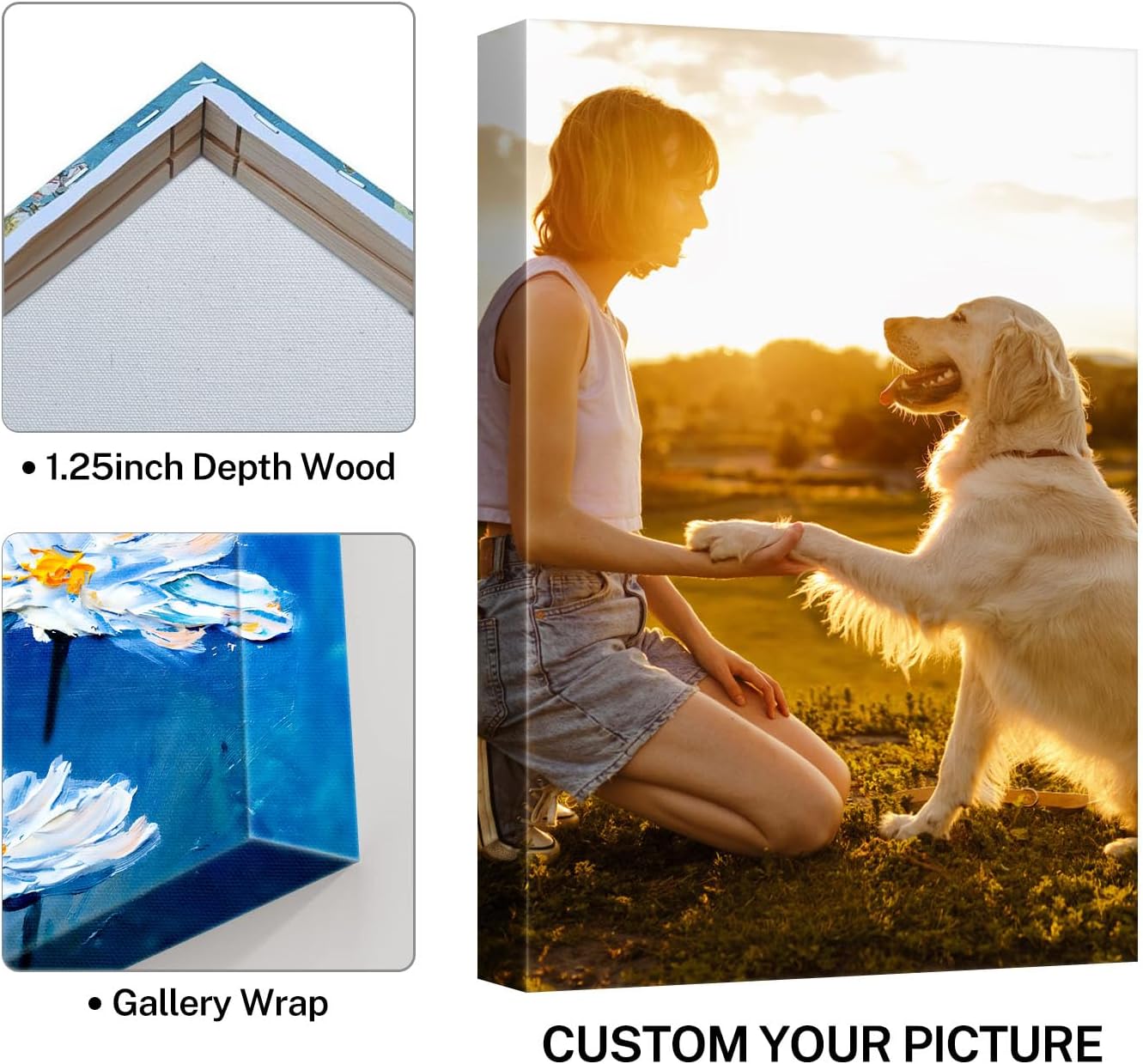 Sunwes Custom Canvas Prints - Personalized Wall Art for Weddings & Family | 24x36 Inches, Ready to Hang, Made in USA