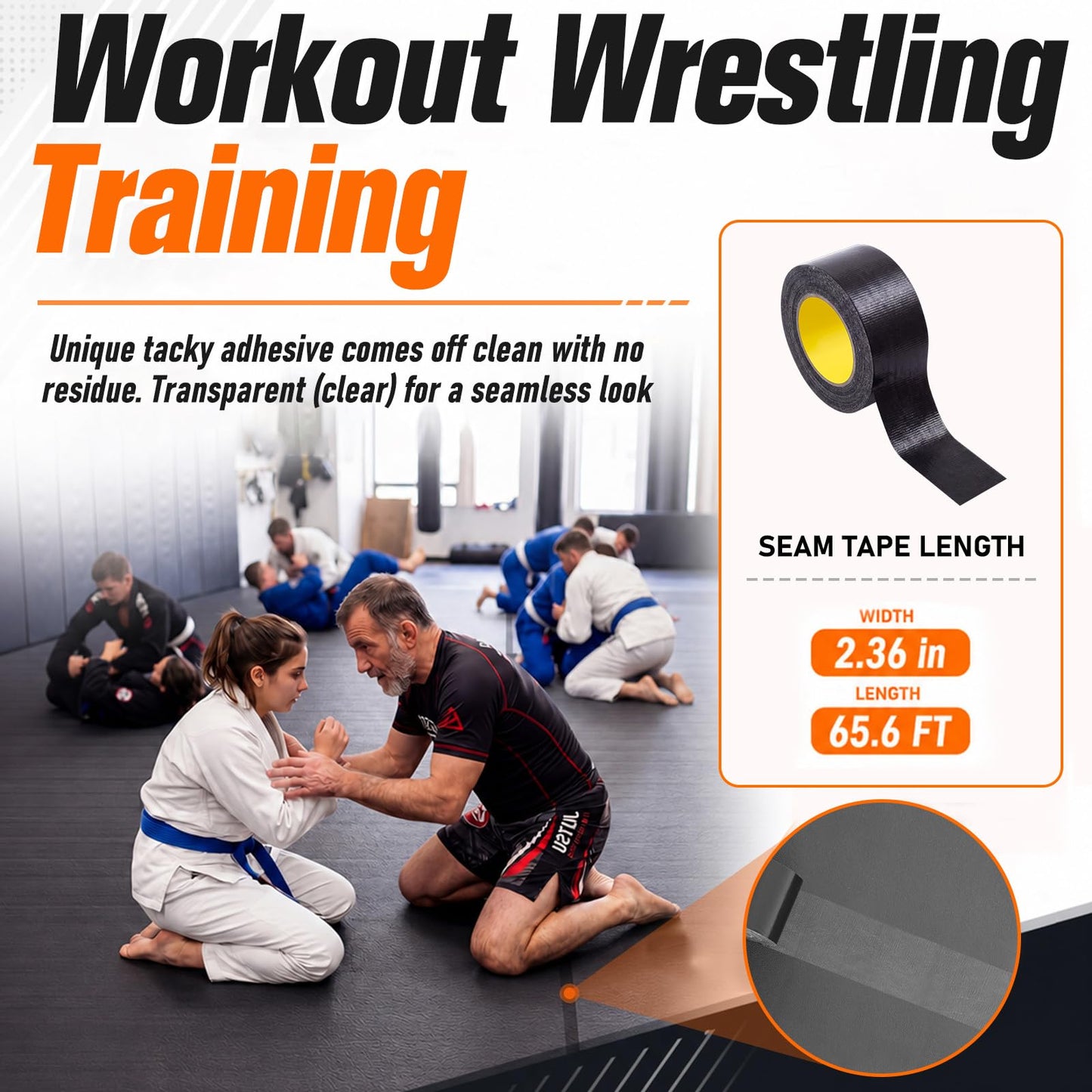 BreezeHug 10'x10'x1.25''/ 10'x5'x1.25'' Jiu Jitsu & Wrestling Mat, Extra Thick Tpe Martial Arts Training Mat, Non-slip Tatami Surface, Quick Roll-out Design for Bjj Wrestling Judo Home Workouts(Large)