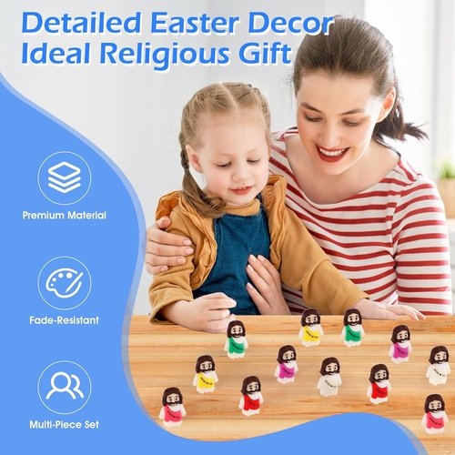 Little Jesus Figurines - 30PCS Mini Religious Figures in 10 Colors | Perfect for Easter Gifts & Christian Celebrations