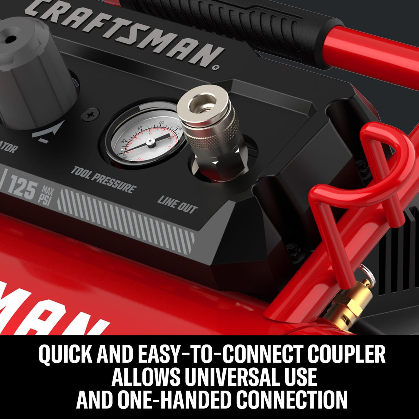 CRAFTSMAN Air Compressor, 2 Gallon Portable Air Compressor 1/3HP Max 125 PSI Oil-Free Light Weight with 10 PCS Accessory Kit