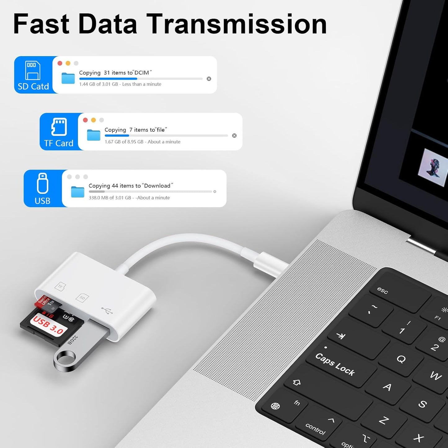 Sicodo 17e/17 Pro/17Pro Max/17/16/15, 3 1 USB C SD Card Reader for iPhone in Type C Digital Camera Adapter Micro SD