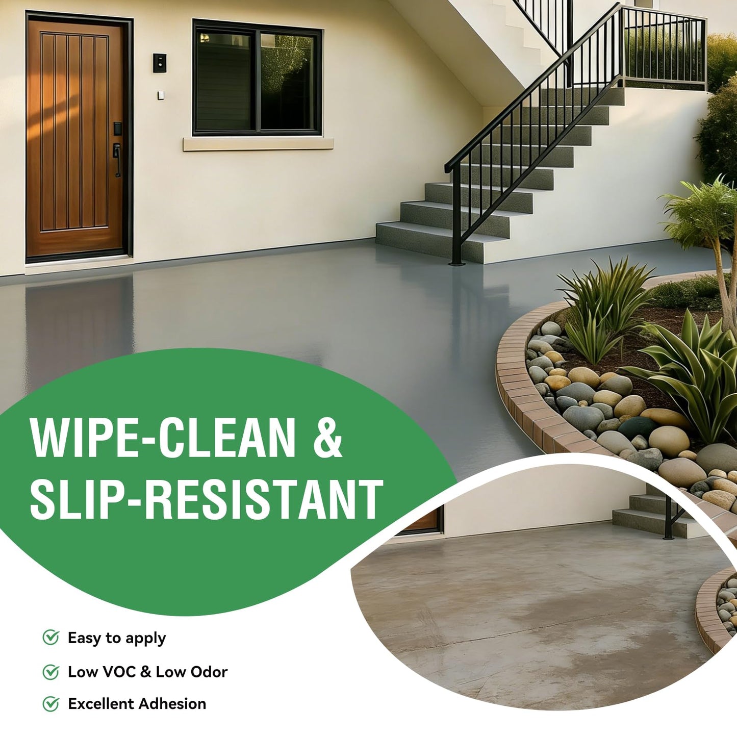 5 Gallon Professional Floor Paint Kit (Sea Gray,800-1000 sq.ft) - Acrylic Concrete Coating for Garages & Indoor and outdoor floors and walls | Single Component Formula | Ready-to-Use | Low VOC