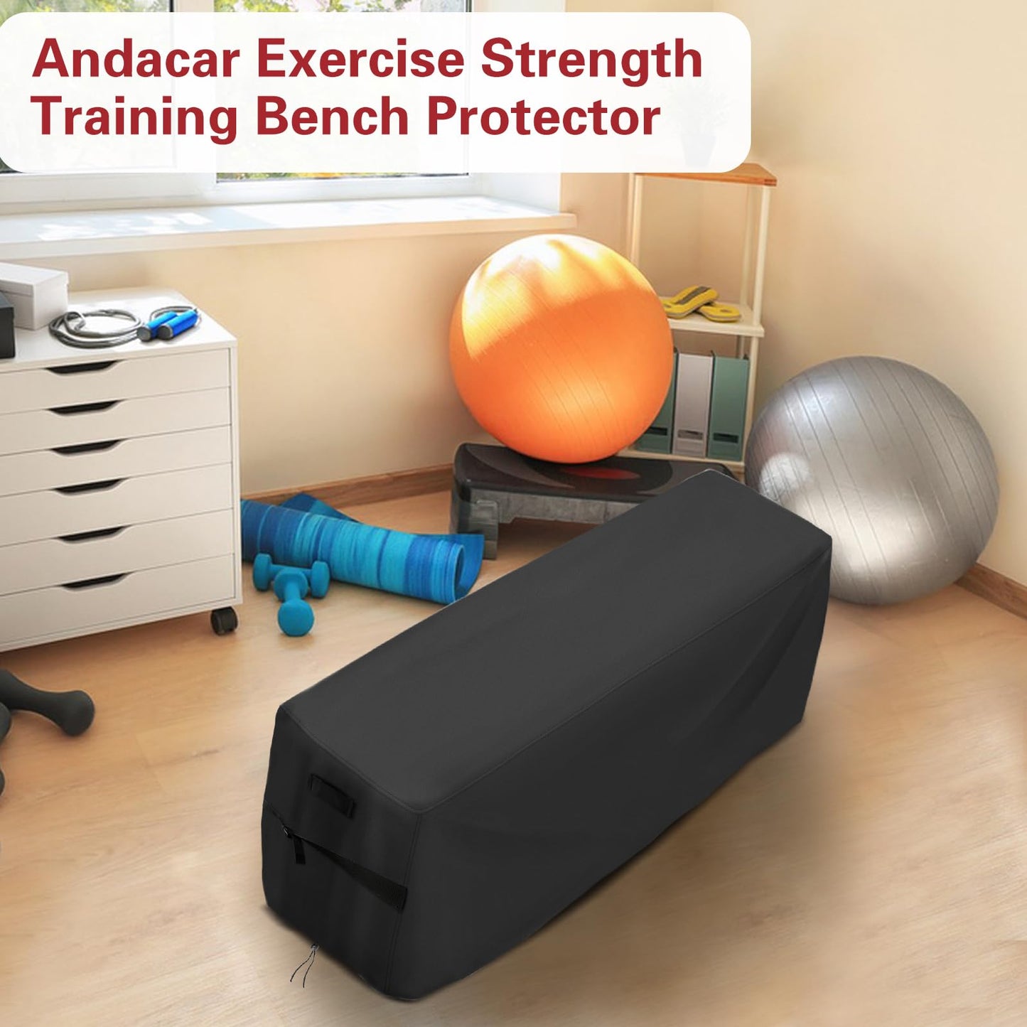 Weight Bench Cover - Exercise Workout Bench Cover Waterproof Protective Covers for Sit-Up Board - 45"L×12"W×16"H, Black