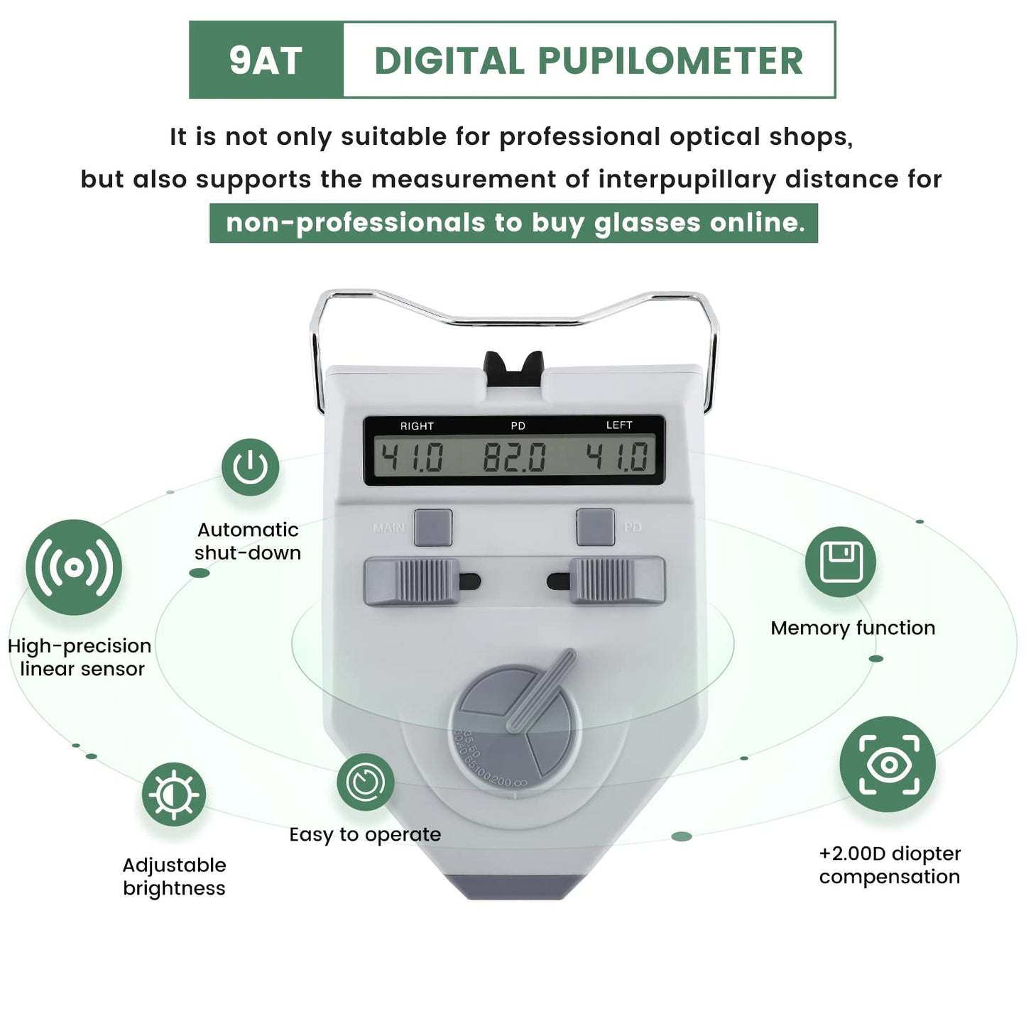Huanyu Optical Digital Pupilometer 45-82mm Pupil Meter PD Meter and Huanyu Frame Warmer 158-286℉ Eyeglass Frame Heater 600W Bundle