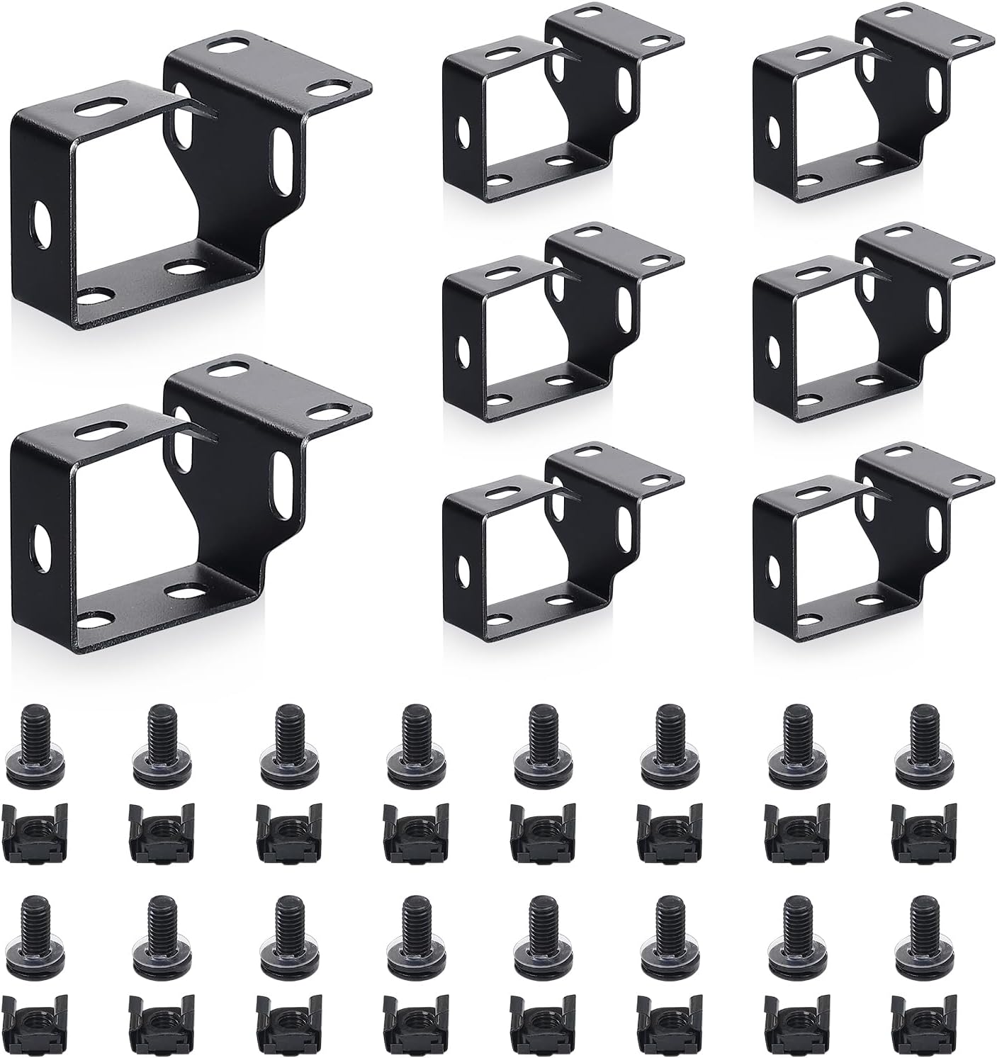 WikrOck 8 Pack Set Metallic Cable Manager D-Ring Hooks For Network Server Rack Cabinet, Cable Wire Management Bracket