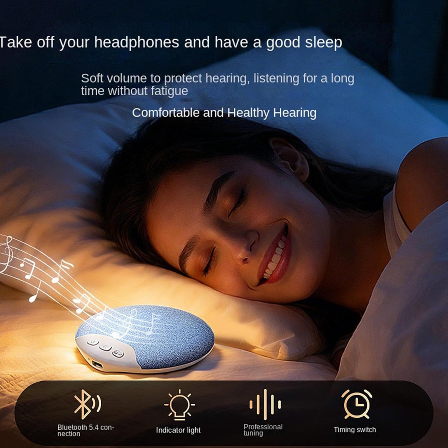Generic 200mAh, Flat Under Pillow Speakers, Flat Bone Conduction Design, Sleep Pillow Speaker, White Noise Sleep Timer