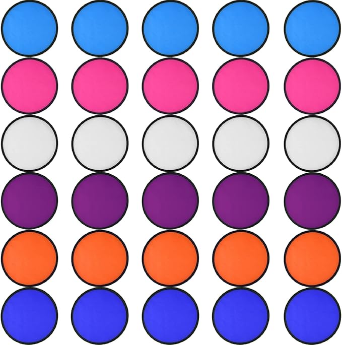 Mototo 30 Pieces Foldable Flying Disc Fans with Bag Folding Pocket Toy Set for Kids Fun Birthday Party Favors Summer Outdoor Activity Game Halloween Christmas, 6 Colors (Colorful 2)