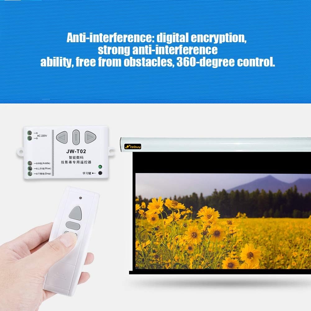 Mugast Control(433Mhz) Projector Screen Projection Screen Up Down Reversing Controller with Remote