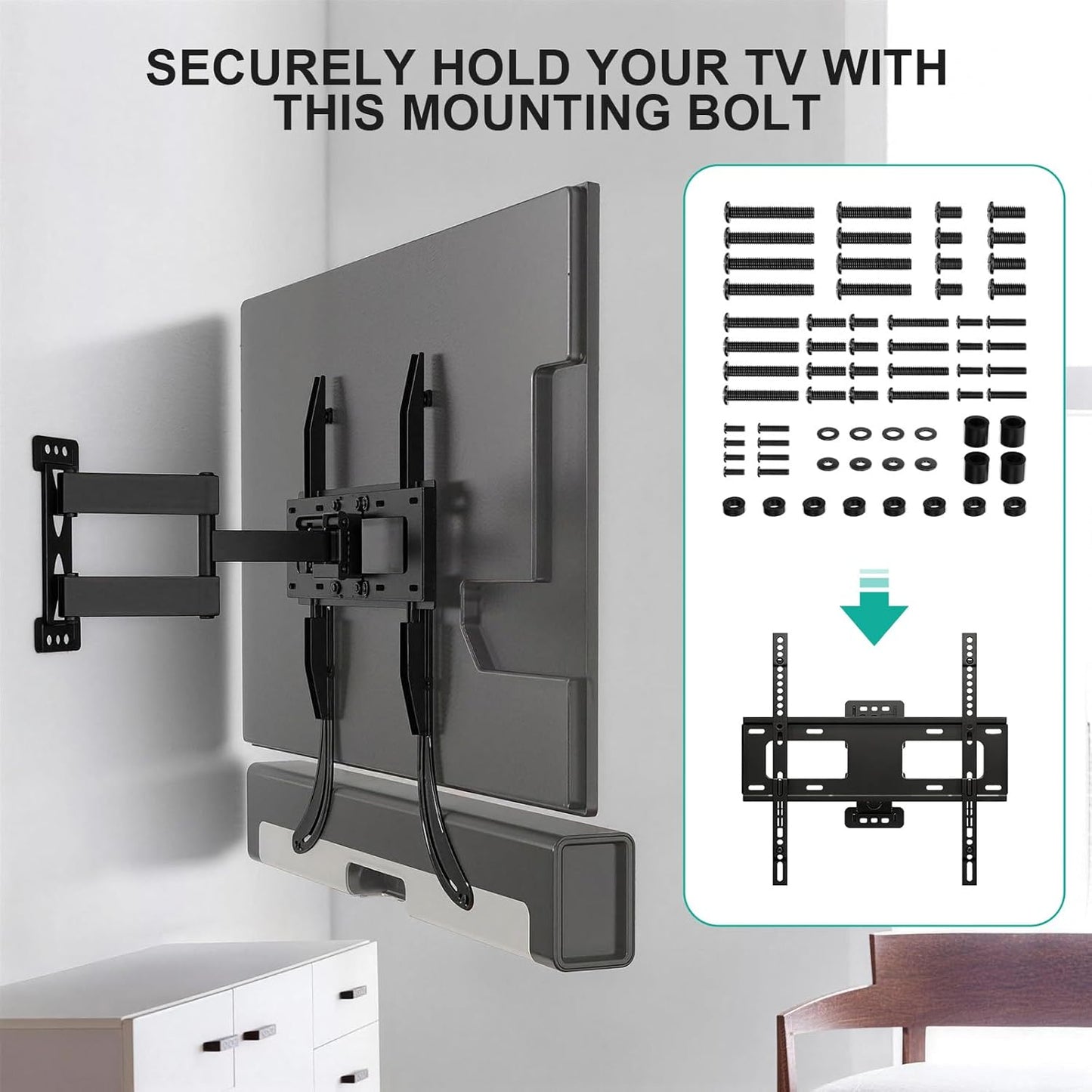 WALI Set M4 M5 M6 M8 80 inch Universal TV Mounting Hardware Kit Includes TV Screws and Spacer Fit Most TVs up
