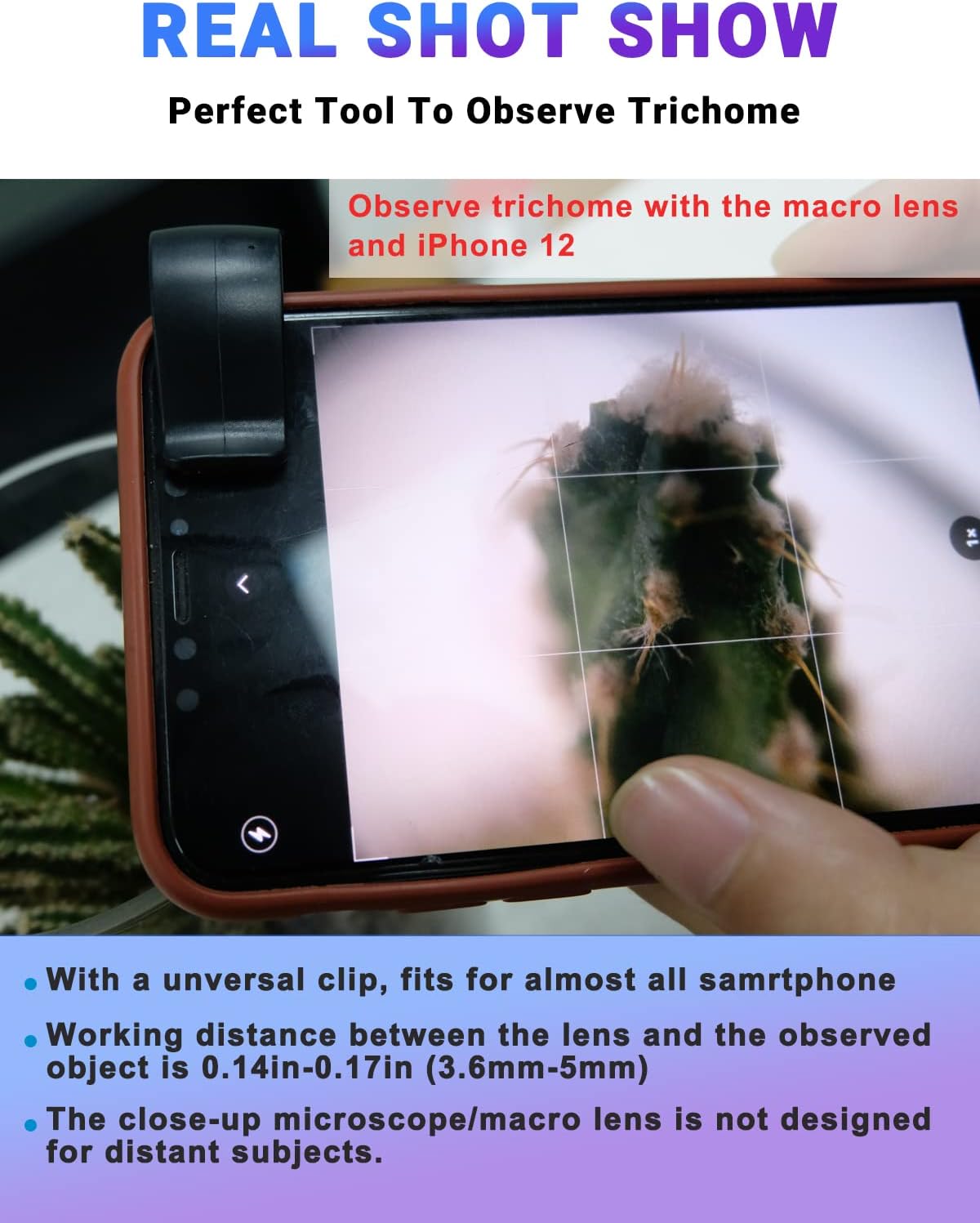 APEXEL 100x Nano Zoom Phone Micro Lens with LED Light for Smartphone - Pocket Microscope & Camera Lens Attachment