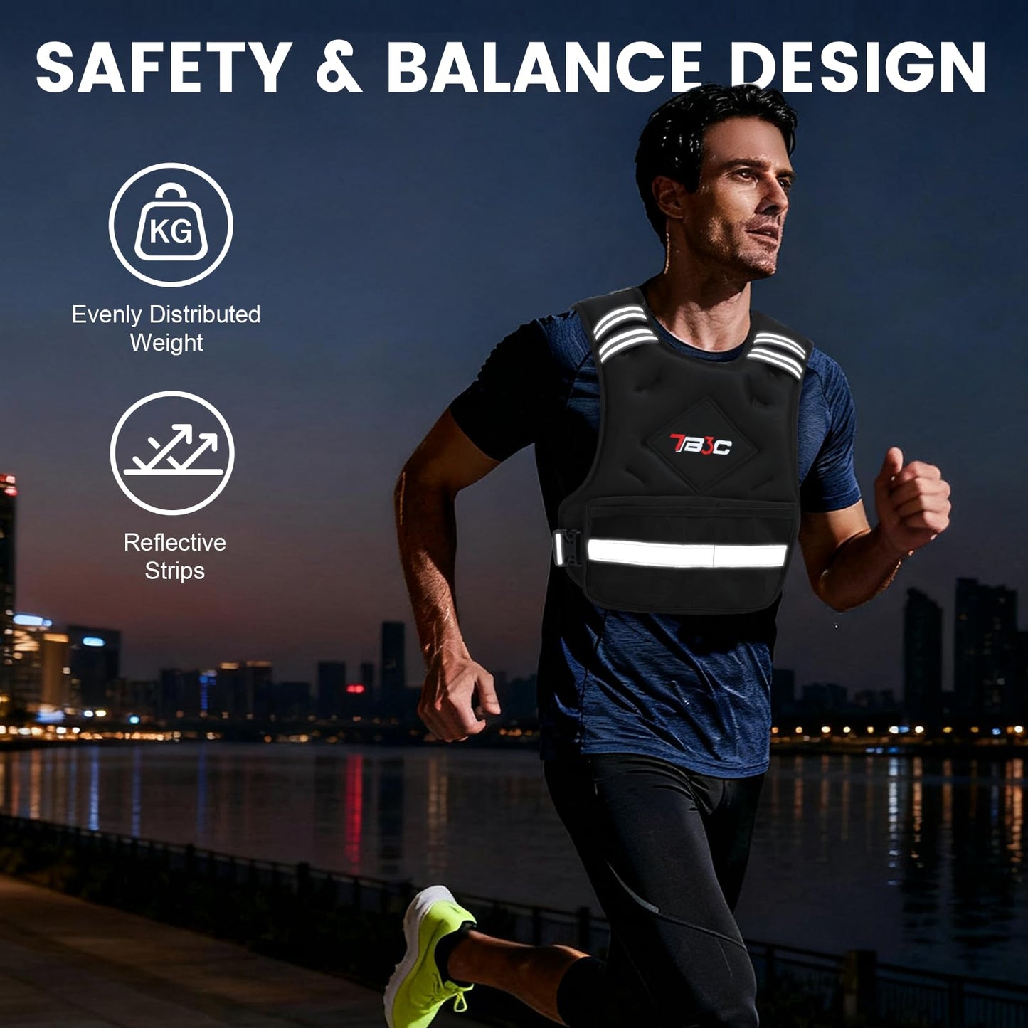 TB3C Adjustable Weighted Vest for Women - 04-10lb for Strength Training Body Weight Vest for Running Walking and Home Workouts Black