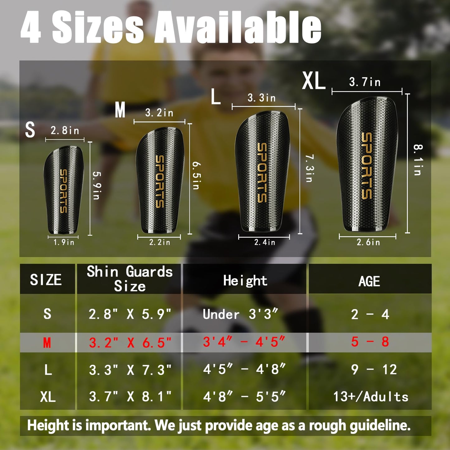 Soccer Shin Guards Toddler and Kids - Shin Pads Set with Shin Sleeves and Long Soccer Socks for Age 3-5, 4-6, 5-7, 6-8, 8-10,10-16 Teens Boys and Girls - Lightweight Football Equipment (M, Black)