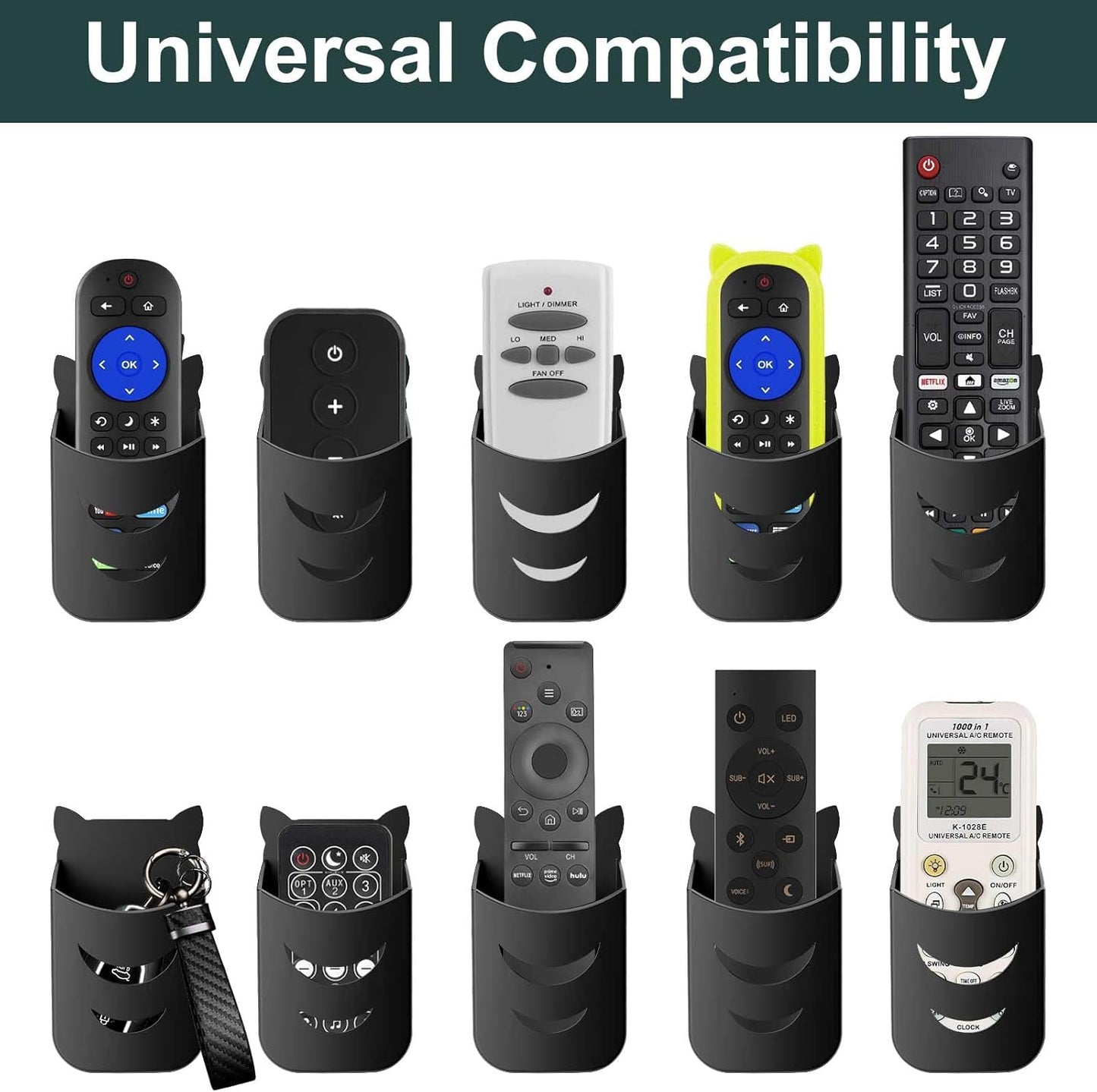 Yimaut 2 Pack UC7030T, UC7078T Universal Remote Holder for Roku Remote, for LG TV, Soundbar, Fan Remote, Remote Control