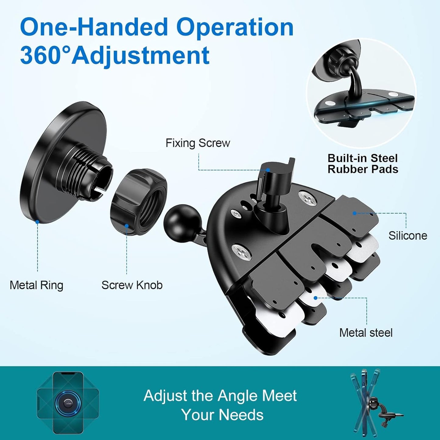 Ciencimy 16 15 14 13 12 CD Slot Phone Mount, Compatible with MagSafe CD Car Mount for iPhone Pro Max Plus Mini and All