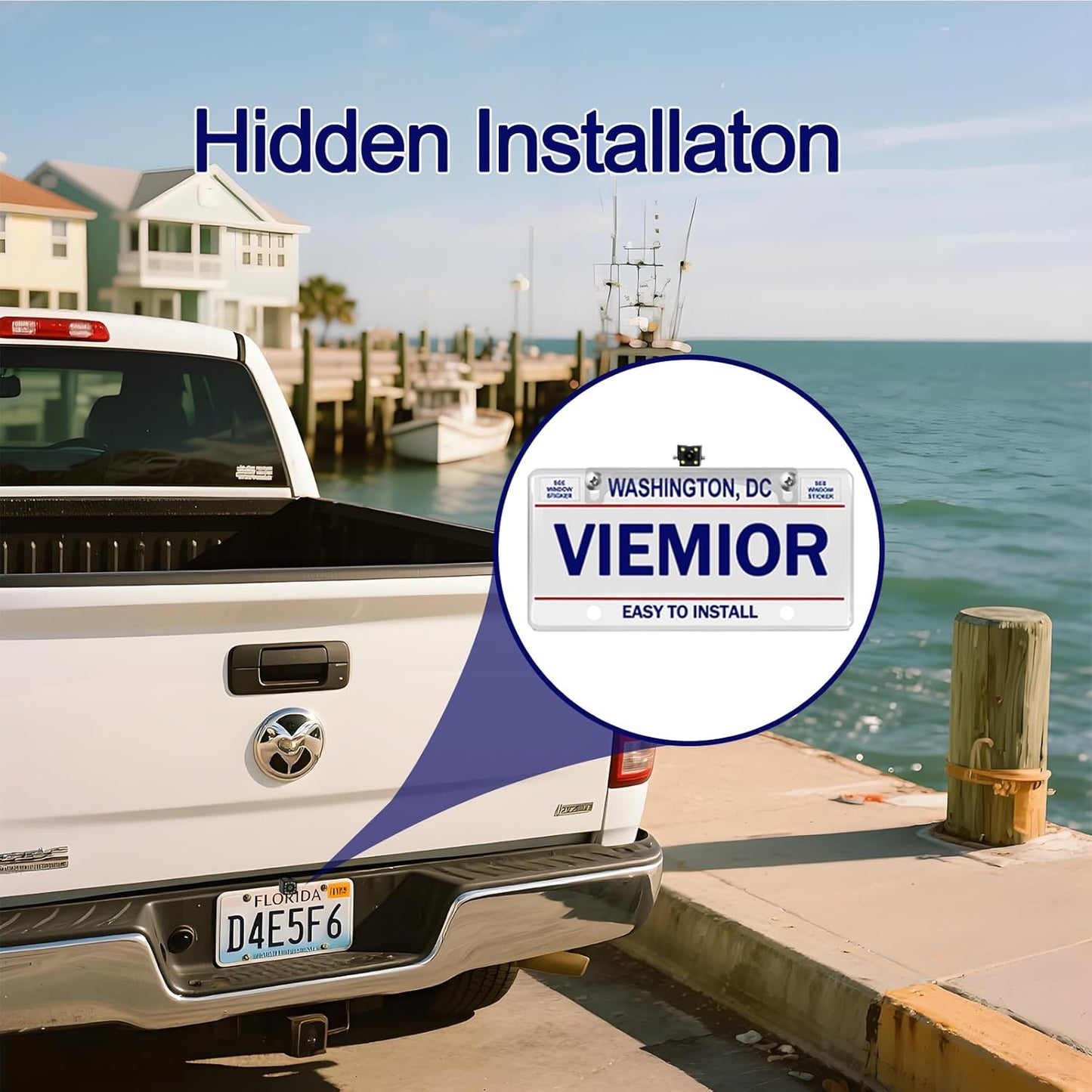 Viemior Universal Car Rear View Camera License Plate Bracket, Premium Backup Camera License Plate Dash Cam Mirror Cam