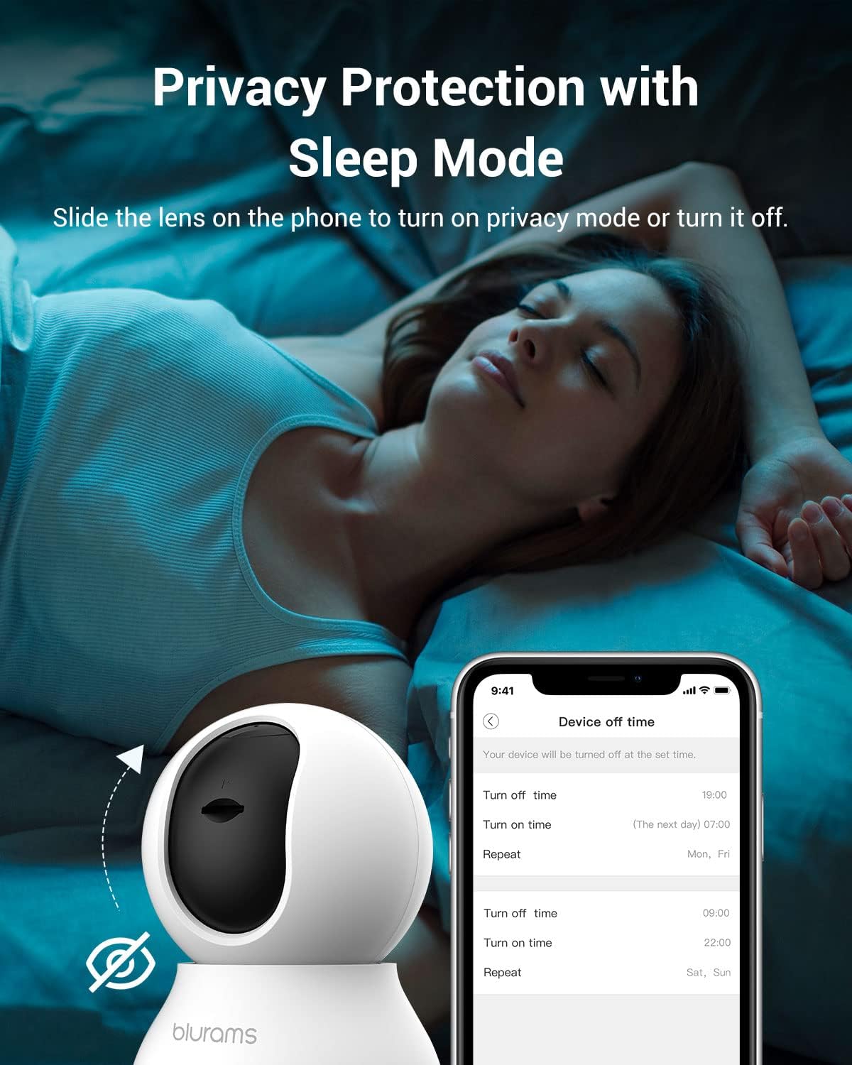 blurams 2K, 360-degree (White-2Pack) Security Camera Baby Monitor Dog Camera for Home Security