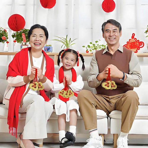 JUNEBRUSHS 16Pcs Chinese Fortune Feng Shui Coins New Year Lucky Coins Charms Hanging Pendant Decorations for New Year Home Health Wealth Success Lucky Decor(4 Style)