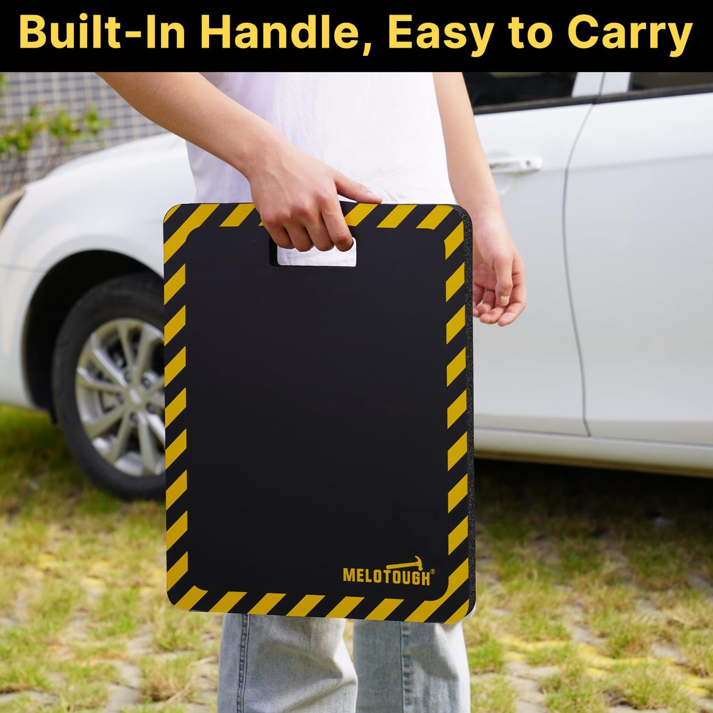 MELOTOUGH Kneeling Pads for Work, Soft & Thick Foam Kneeling pad for Gardening, Auto-Repair, Cleaning, Flooring, Water Resistant, Shock Absorption, 18"x14"x1.1" (Black)