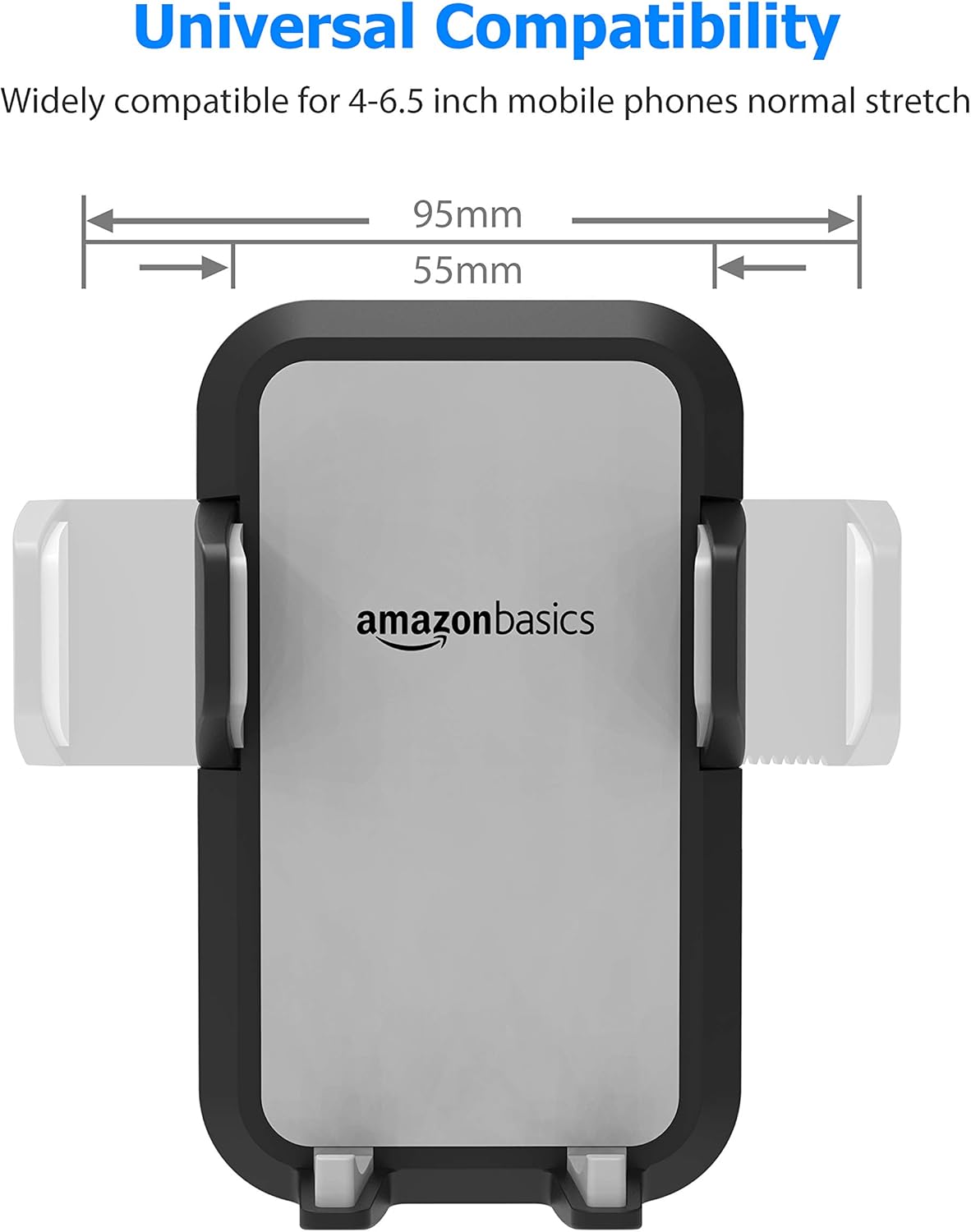 Amazon Basics 360 Universal Portable Smartphone Holder for Car, Air Vent Mount, Rotation, Easy to Install, One-Handed