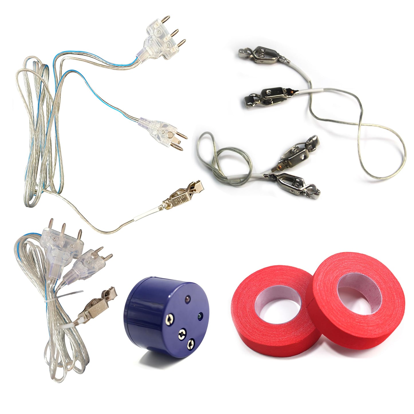 LEONARK Fencing Foil & Epee & Saber Equipment Kit - Universal Body Cords Mask Cords (Clear Wire), Foil Tape Fencing Tester Epee Gap Gauge for Training & Competition