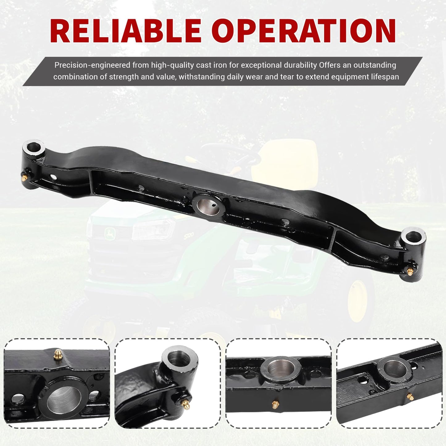 GY20532 Front Axle Pivot Bar Compatible with John Deere G100 and L100 Series L100 L105 L107 L108 L110 L111 L118 L120 L130 G110, Heavy-Duty Cast Iron, Replaces GY20532BLE