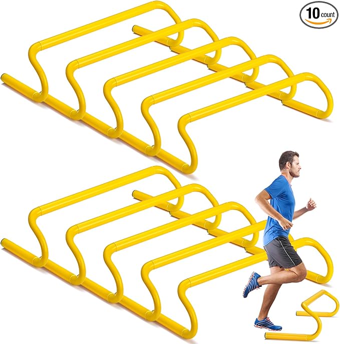 Wettarn 10 Pcs Speed Agility Training Hurdles Detachable Durable Hurdle Agility Plyometric and All Purpose Speed Training Equipment for Athletes Soccer Basketball