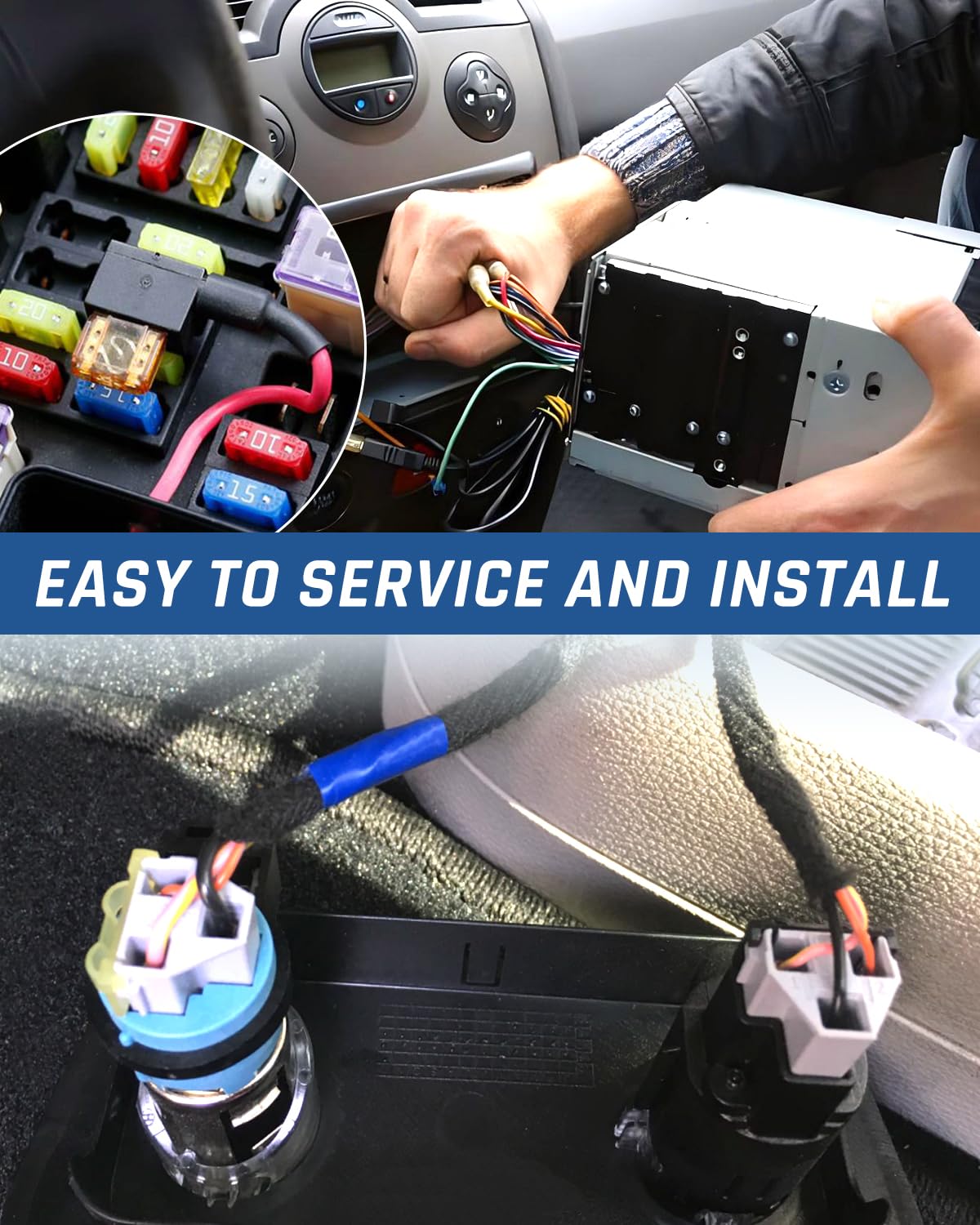 Wujexuhe 12 2001-2022 Volt Power Adapter Wiring Harness Switch Connector Plug with Fuse Fit for Chrysler Dodge Ram